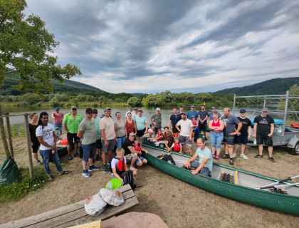 Kanutour mit Teambuilding Action